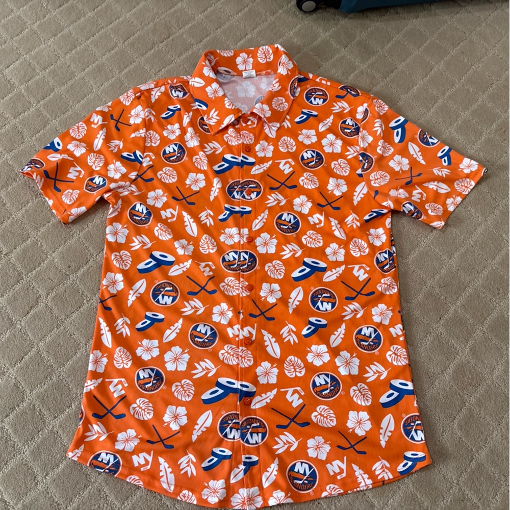 New York islanders Hawaiian button Down Shirt XL